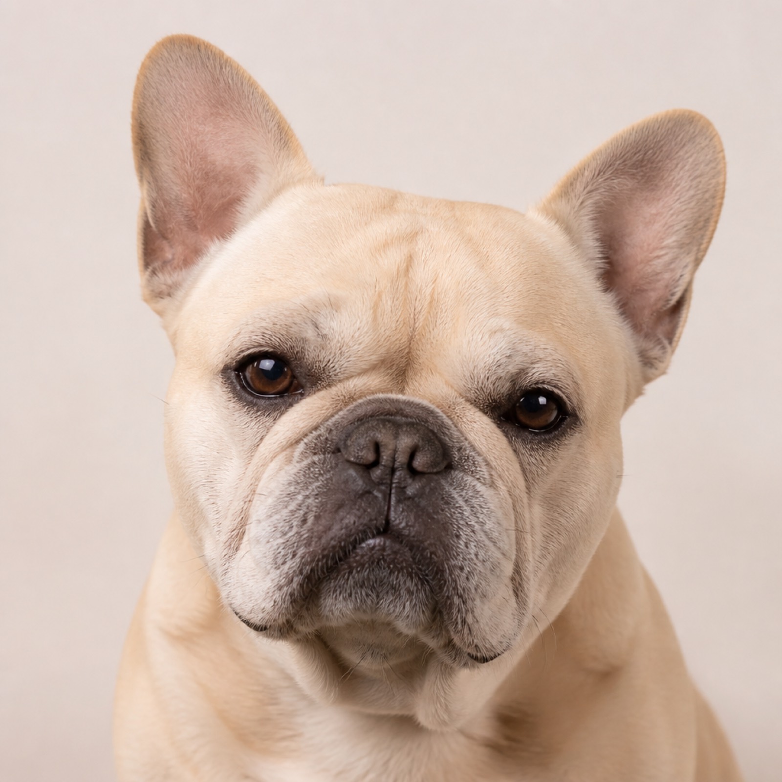 French bulldog with a tired, heavier resting face